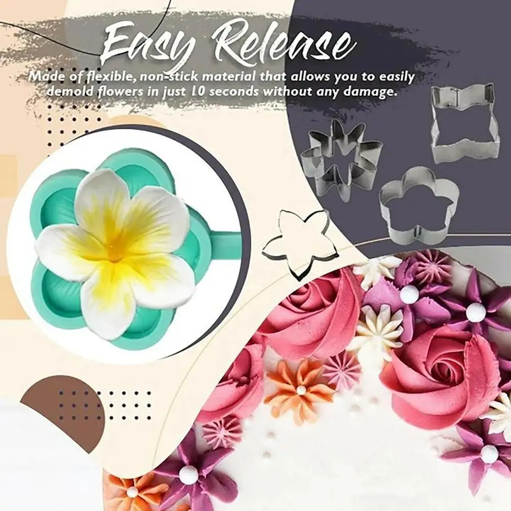 

Flower Leaf Baking Biscuit Mold Fondant Cake Decor Embossing Mould Cookie Steel Baking Tools Cutter O8I8