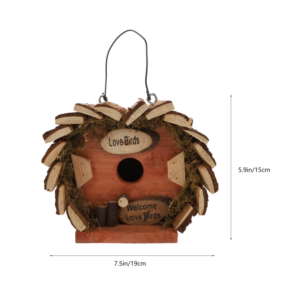 

1pc Wooden Bird Feeder Outdoor Garden Bird Nest Hanging Birds Feeding Tool