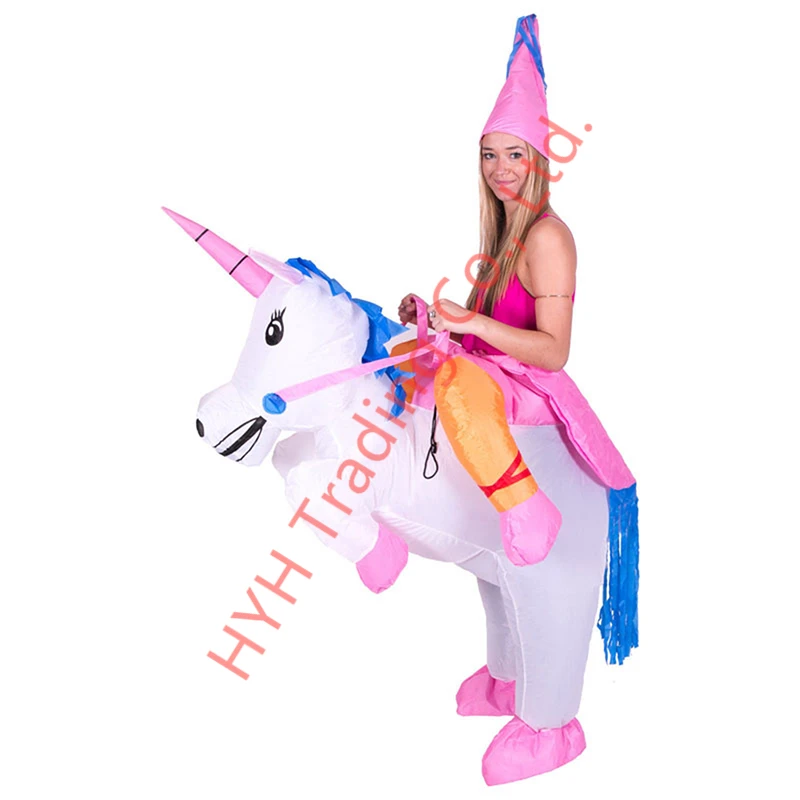 Новый для взрослых и детей надувной костюм единорога пони костюмы на Хэллоуин