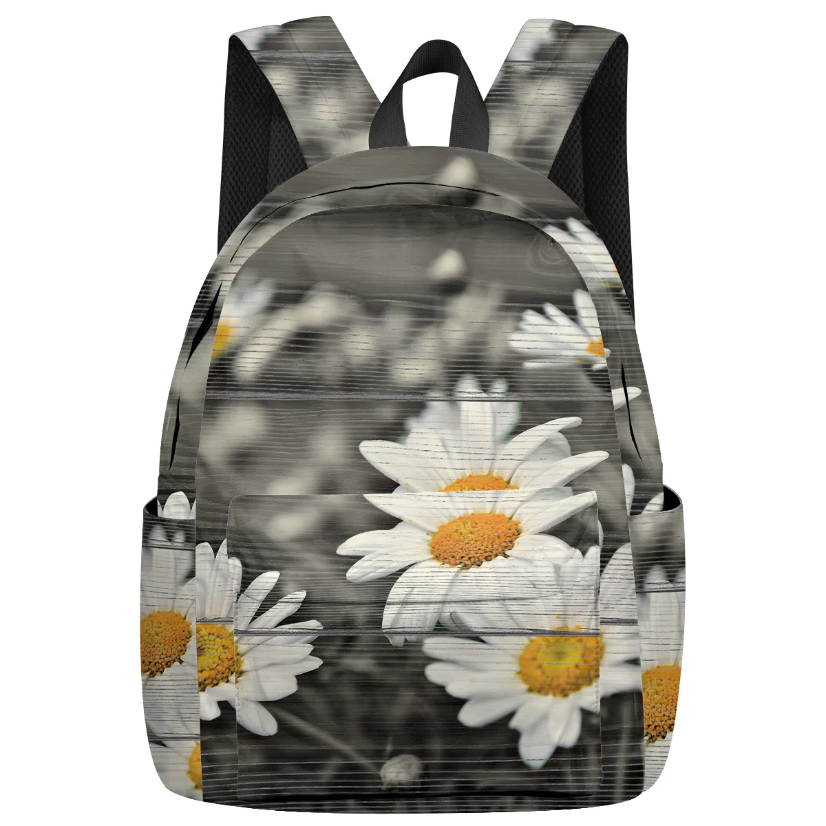 Винтажный деревянный текстурированный фон белый цветочный полевой рюкзак