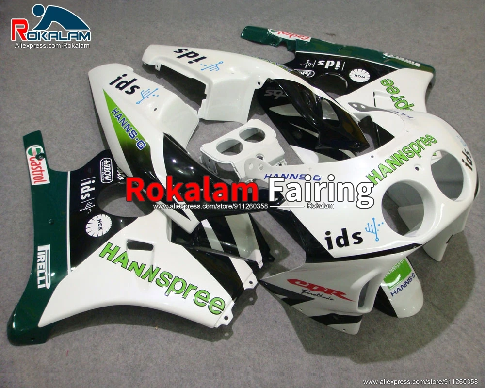 

ABS Fairing For Honda CBR250 RR MC22 1990 91 CBR250RR MC 22 92 93 1994 Motorbike White Green Fairing Kit (Injection Molding)