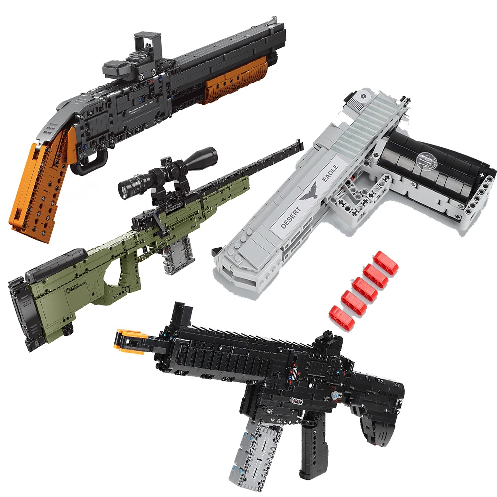 Пистолет Submachine большой комплект M4A1 UZI Kar 98K M6 строительные блоки SWAT Boy Игрушка