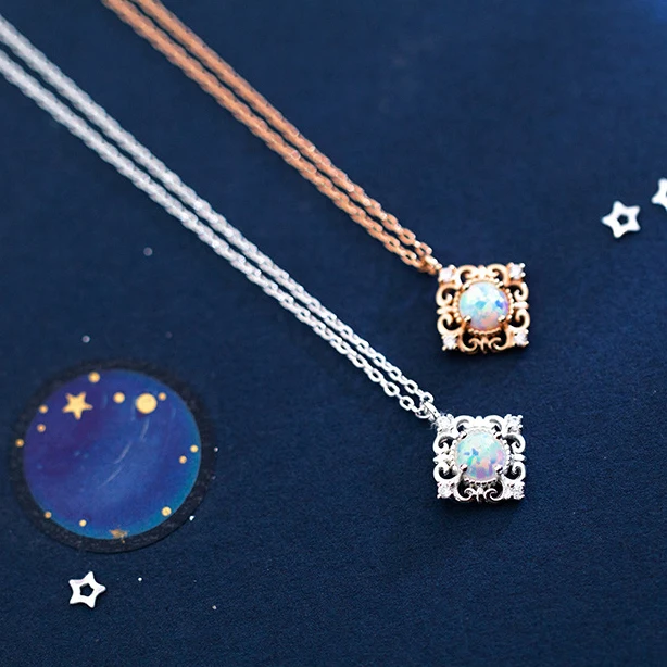 Цепочка женская из серебра 925 пробы с опалом | Украшения и аксессуары