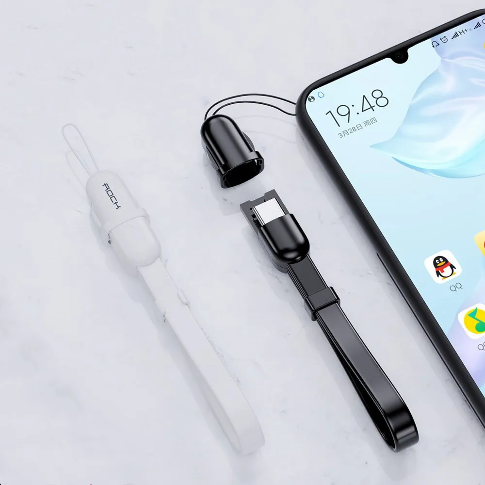 ROCK S3 брелок usb type C кабель Быстрая зарядка Kable для Sam sung A70 зарядное устройство Usbc