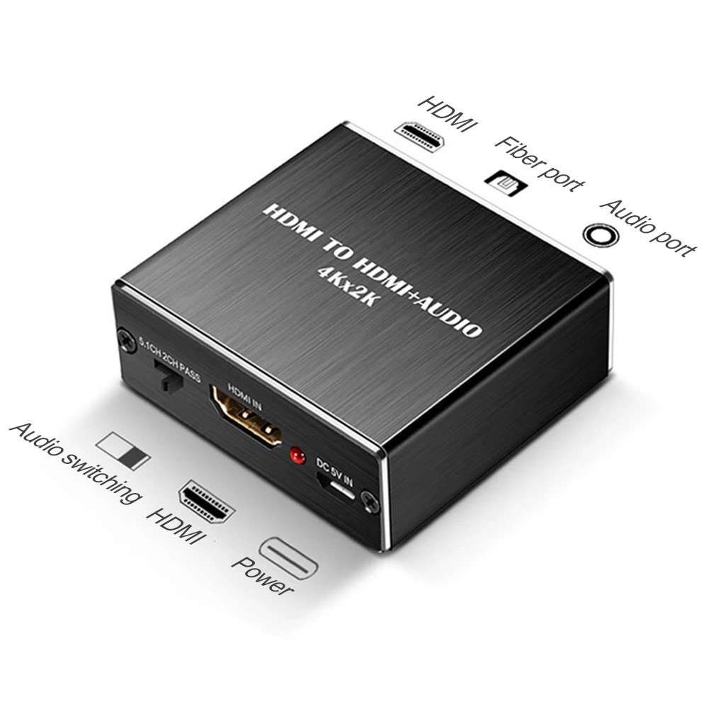4K X 2K HDMI-совместимый аудио экстрактор стереоконвертер оптический TOSLINK SPDIF + 3 5 мм