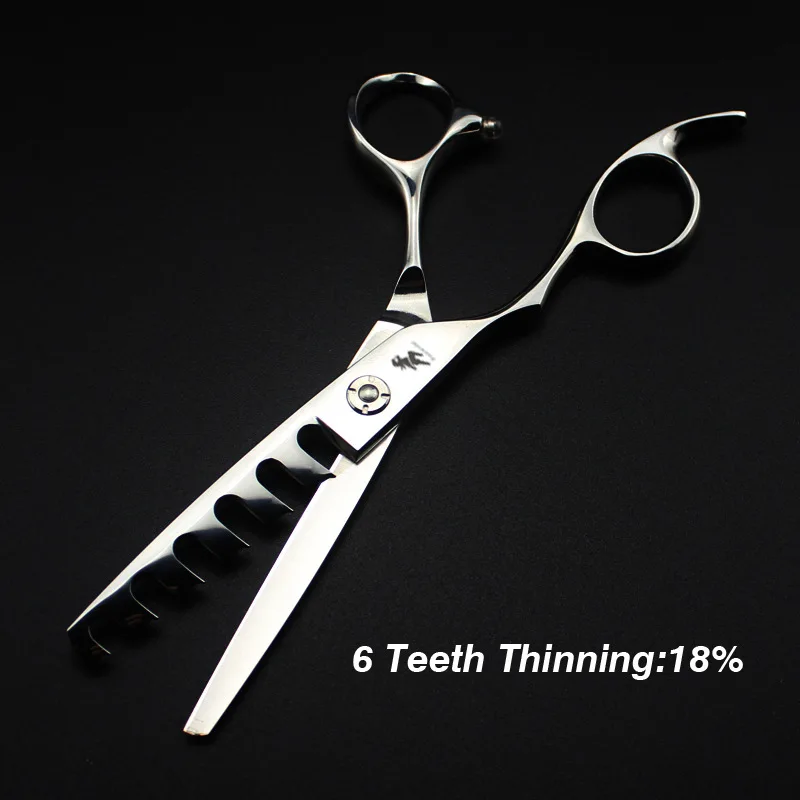 6 teeth Professional Hair thinning Scissor Shearing Flat Teeth Scissors Hairdressing Tool | Красота и здоровье