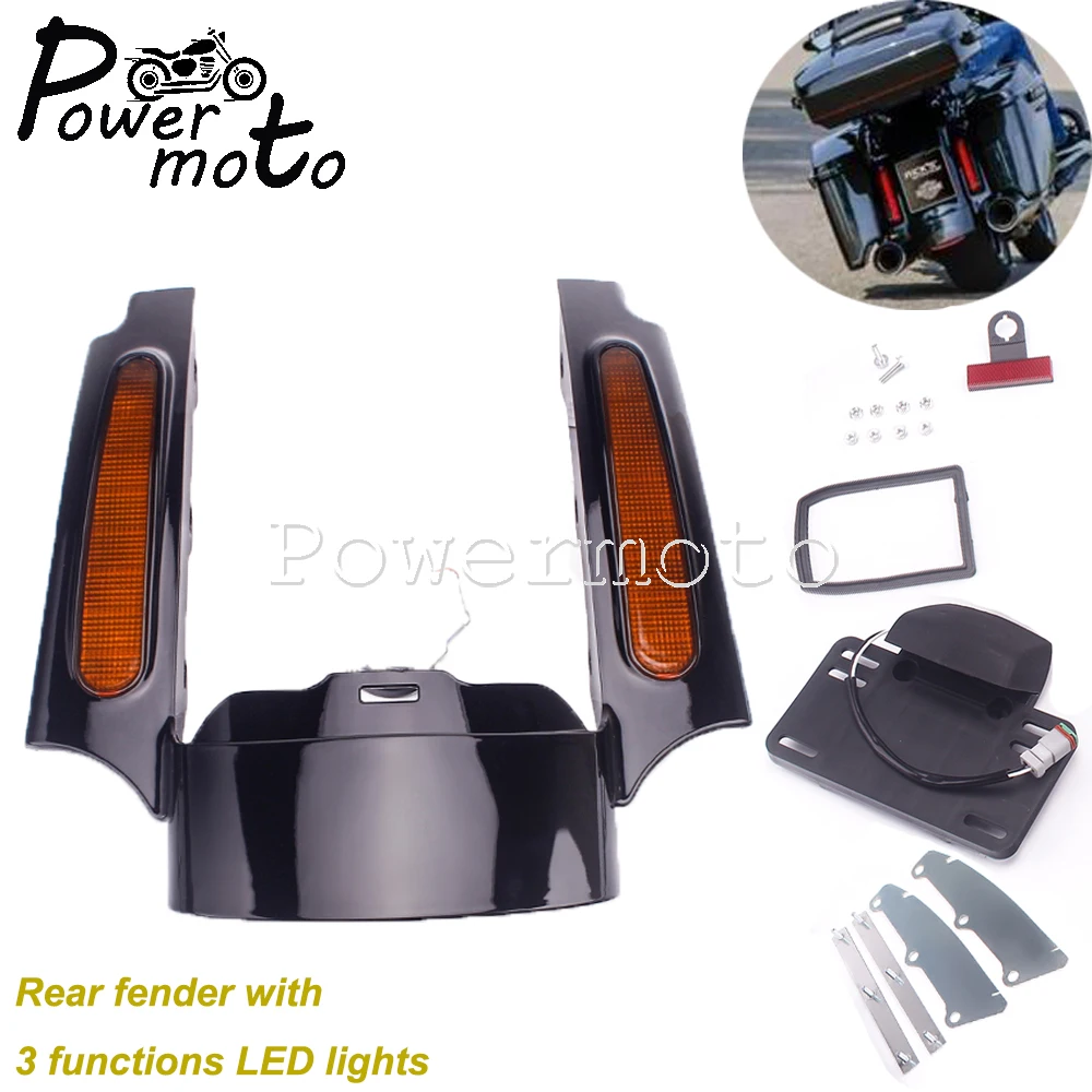 

Фара заднего крыла мотоцикла с подсветильник кой номерного знака для Harley Touring Road King CVO Road Glide Street Glide FLHR FLTRX FLTR FLHT