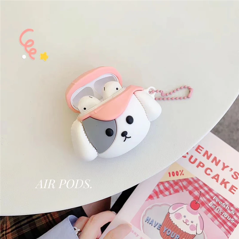 Чехол для наушников Airpods Pro чехол с милой модной шляпой собачкой аниме Apple Air Pods 2