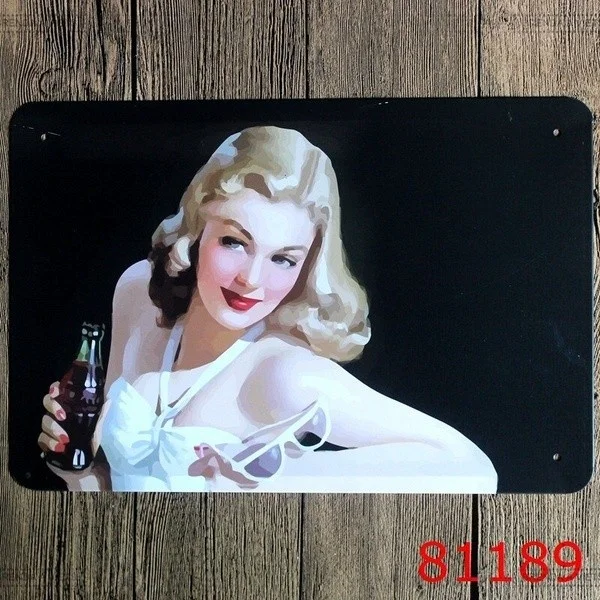 Высокое качество олова современной девушки старинные металлические знаки