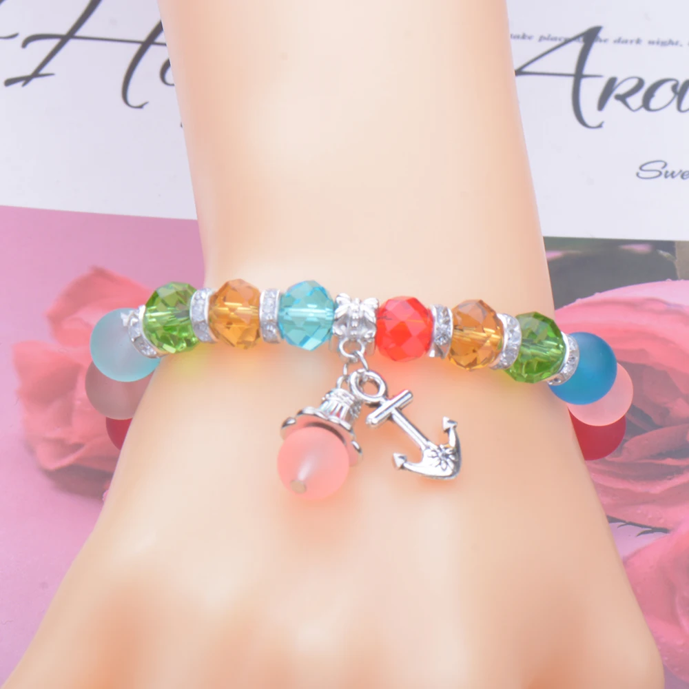 10 шт./лот модный браслет парные разноцветные шарики Подвеска Исцеляющие