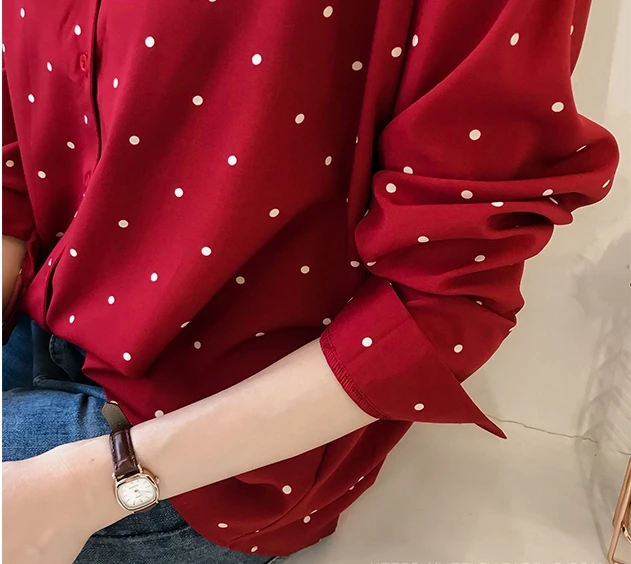 

Dioufond 2019 Formal polka dot femme Shirts Long Sleeve Casual Blouses Fashion Spring Ladies Tops big size 4XL Camisa Femininas