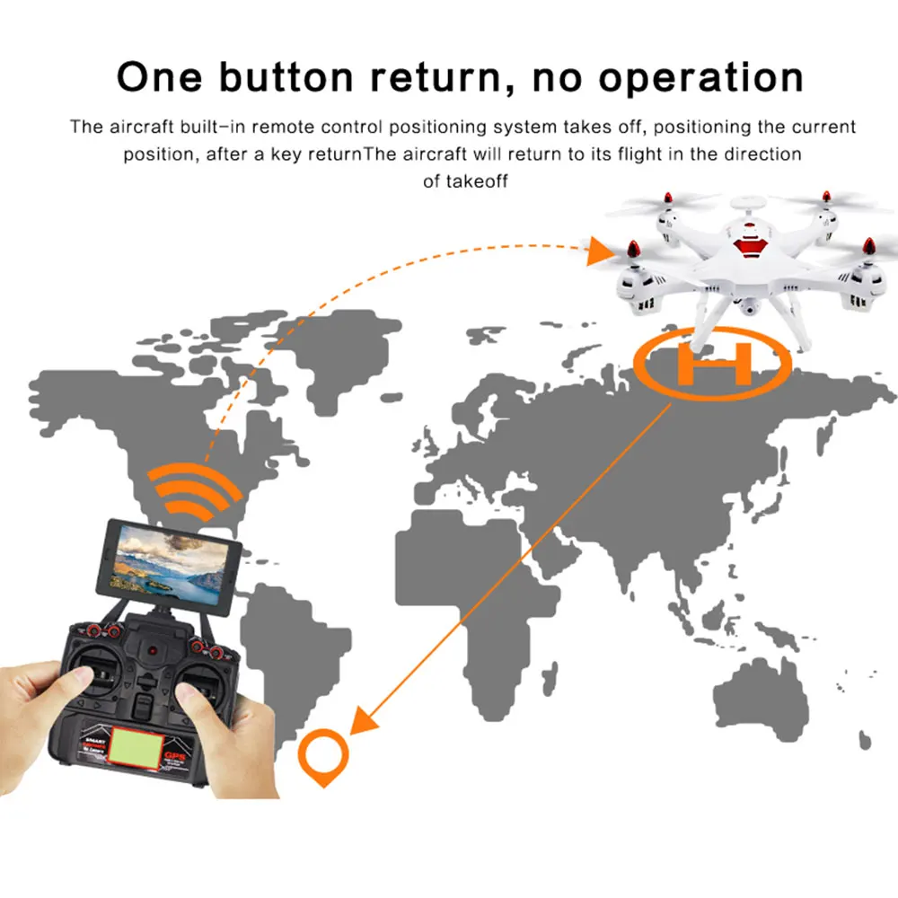 RC Квадрокоптер GPS Дрон дисплей экран FPV 2MP WiFi камера вертолет следуй за мной WIFI