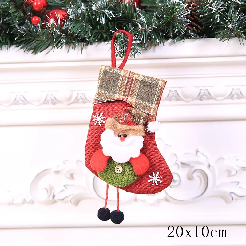 style 9-29-santa Подарочный Рождественский чулок сумки год Детские Рождественские украшения для подарков для дома с утолщённой меховой опушкой, хороший декор натальное дерево украшения Noel "сделай сам" - Цвет: style 9-29-santa