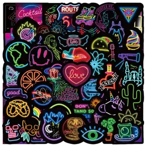 Наклейки неосветильник 50 шт., подарок, игрушки для детей, милые аниме Стикеры с животными для ноутбука, телефона, чемодана, гитары, холодильника, автомобиля