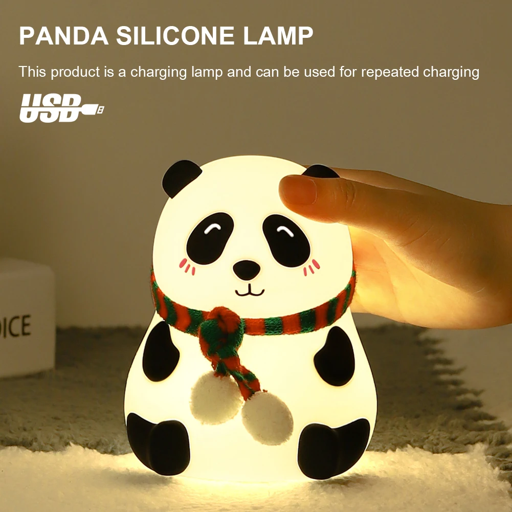 

1.5W Cartoon Panda USB LED Night Light Creative Colorful Bedside Lights Animal Cartoon Decorative Lamp Bedside Bedroom for Kid