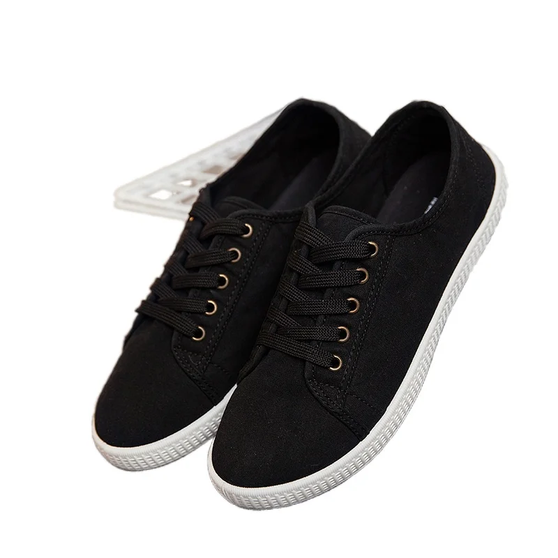 Белые парусиновые туфли на низком каблуке Новая женская обувь белого цвета