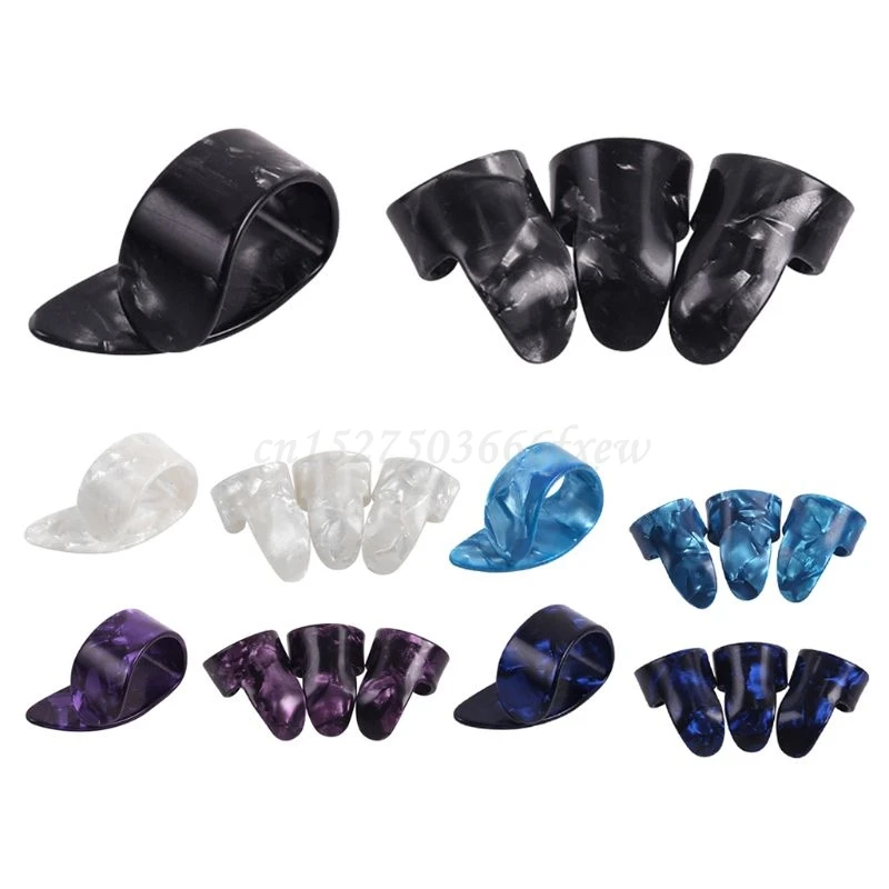 

4pcs Plastic Guitar Finger Picks Thumb Plectrums Nail Protectors Tool for Bass