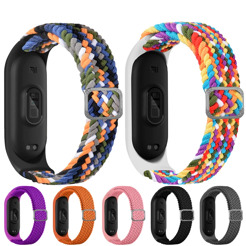 

Ремешок тканевый для xiaomi mi band 6/5/4, регулируемый, с плетеной петлей