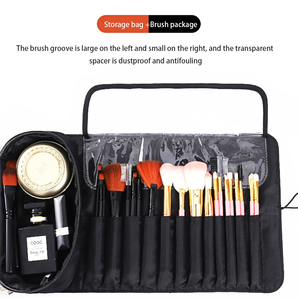 

Portable Cosmetic Brushes Bag Waterproof Foldable Makeup Tools Storage Bag Dustproof Makeup Case Gift for Women