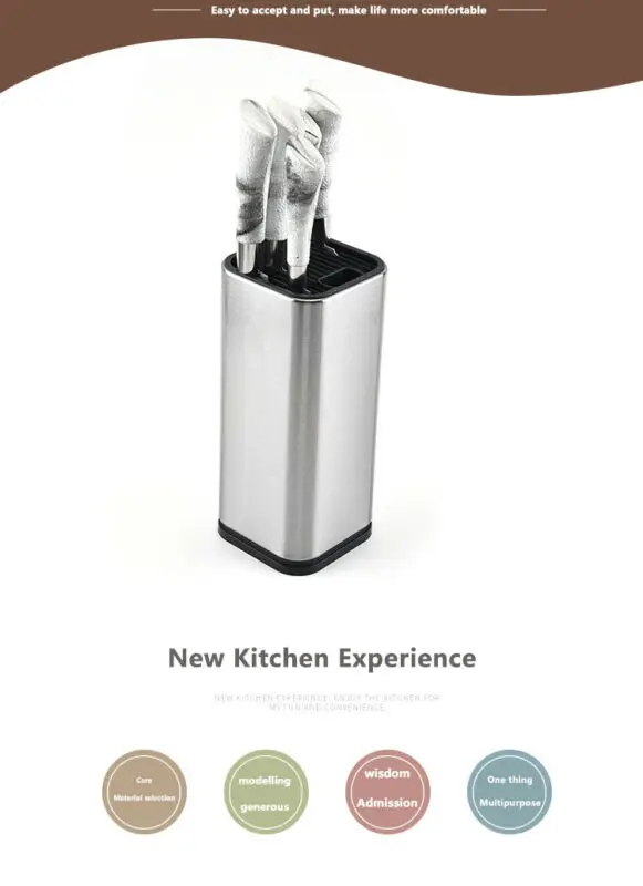 Держатель для ножей из нержавеющей стали подставка хранения кухонная режущих инструментов органайзер