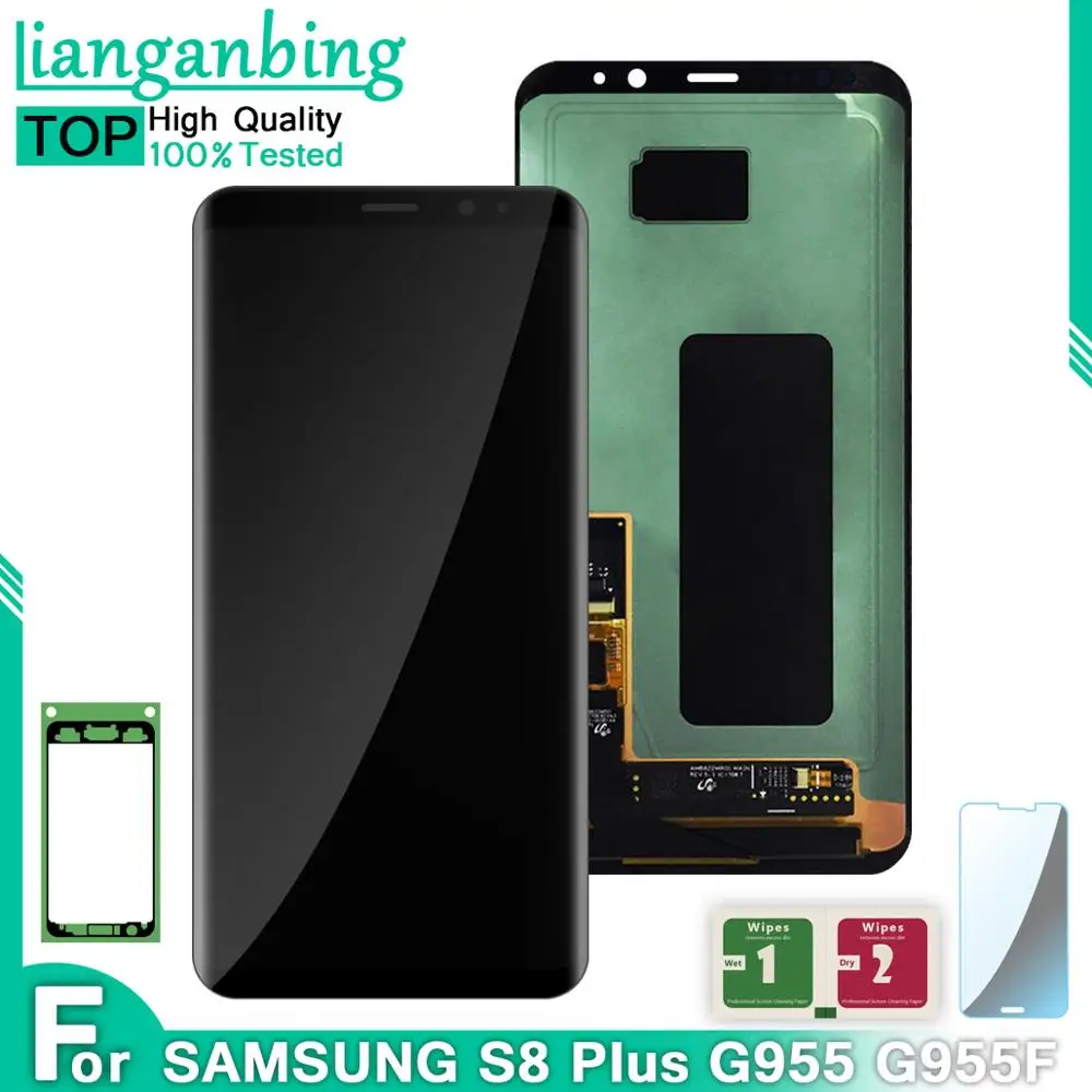 Супер AMOLED lcd S8 Plus G955 G955F G955A G955T дисплей протестированный рабочий сенсорный экран рамка в сборе для samsung Galaxy lcd