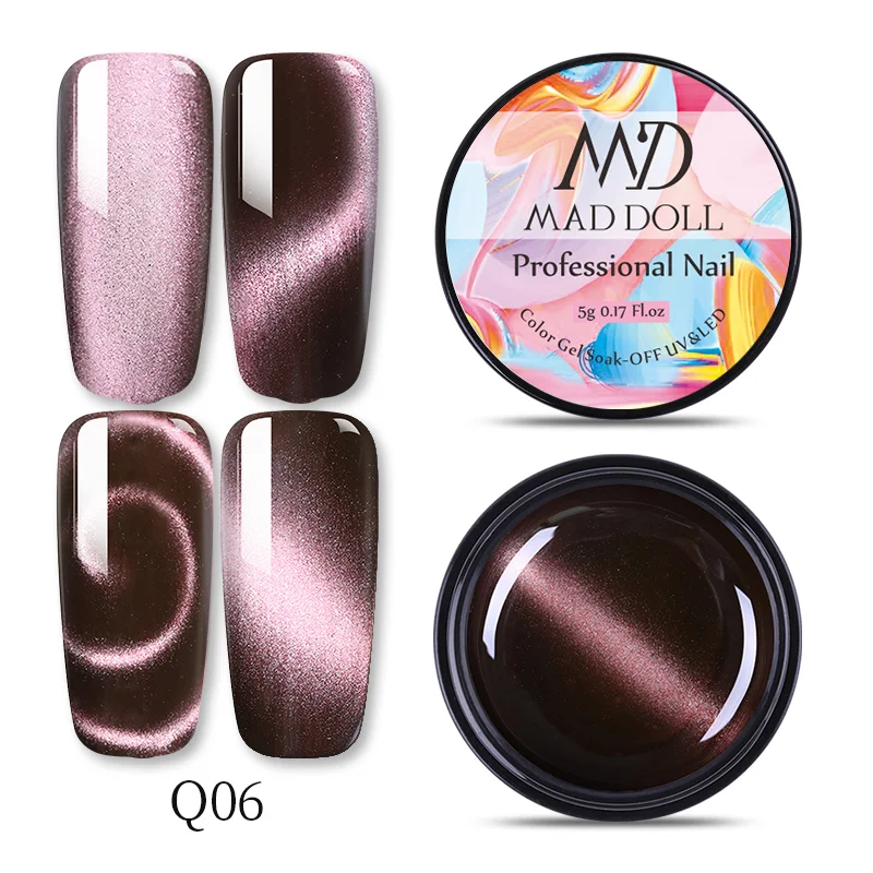 Q06 MD MAD DOLL Магнитный Гель-лак голографический лак для ногтей кошачий глаз УФ Гель-лак Блестящий Гель-лак дизайн ногтей DIY маникюр - Цвет: Q06
