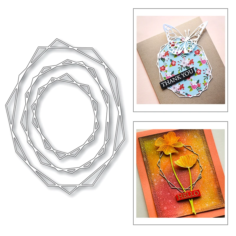 Фоновая многослойная овальная рамка-гнездо новинка 2020 металлический трафарет