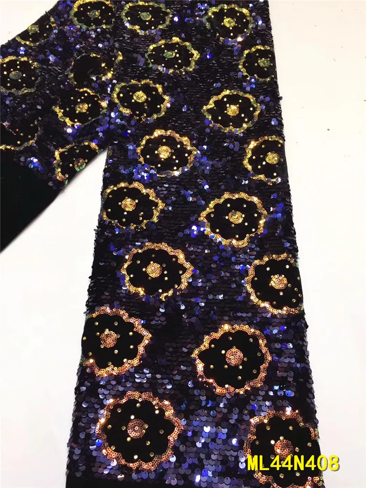 

BEAUTIFICA high quality french laces heavy sequins african velvet lace fabrics sequins tissu african ML44N408