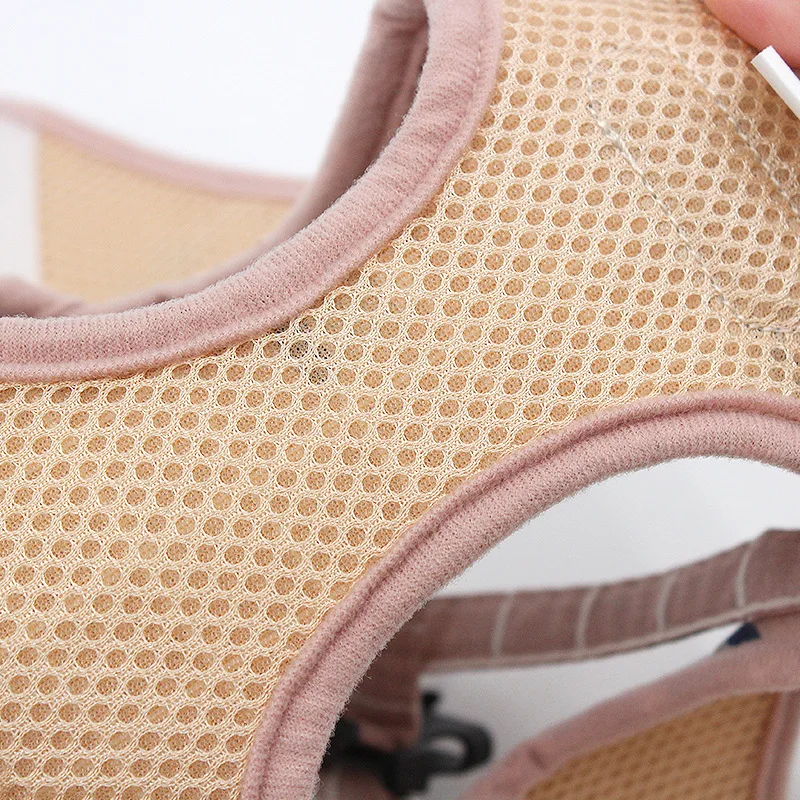 

2021Medium Dog Harness Reflective Breathable Chest Strap Plaid Teddy Bichon Pet Clothes Supplies Dog Chain Leash Printed Vest