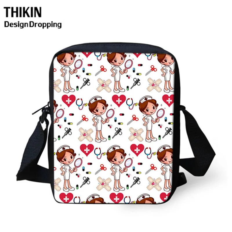 THIKIN Горячая Стиль мультфильм медсестра печати для женщин сумка через плечо