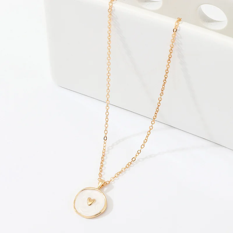 

New Simple Stars Moon Necklaces Fashion Europen Alloy Oil Drop Women Long Heart Round Golden Pendant Necklace Jewelry For Girls