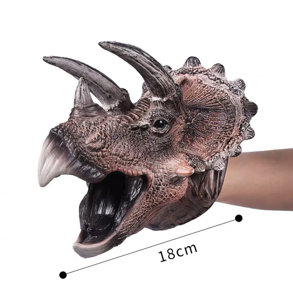 

Soft Dinosaur Hand Puppet Tyrannosaurus Rex Head Hand Puppet Figure Gloves Toys Children Role Play Gif