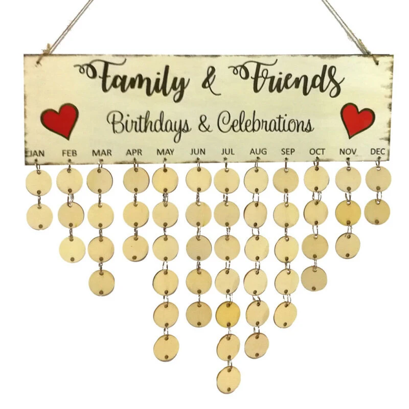 Семья Друзья День рождения Празднование дерево напоминание календарь