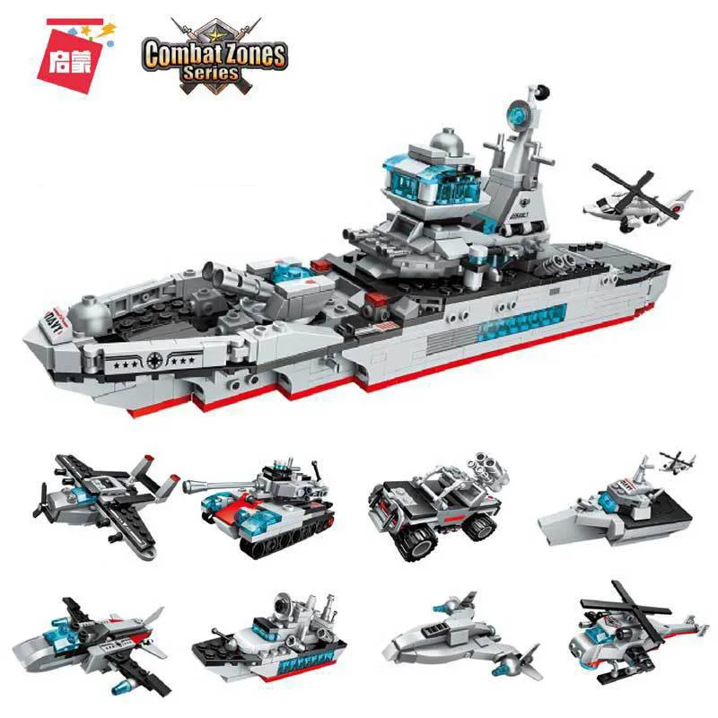 Модель Sluban строительные блоки морская подводная лодка военный корабль самолет Aircrafted Перевозчик военный корабль боевой крейсер Фрегат игрушки - Цвет: 1411 no box 354pcs