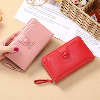 ladies handbags leather long wallets female zipper coin purse girls card holder passport pocket cell phone pouch cartera mujer