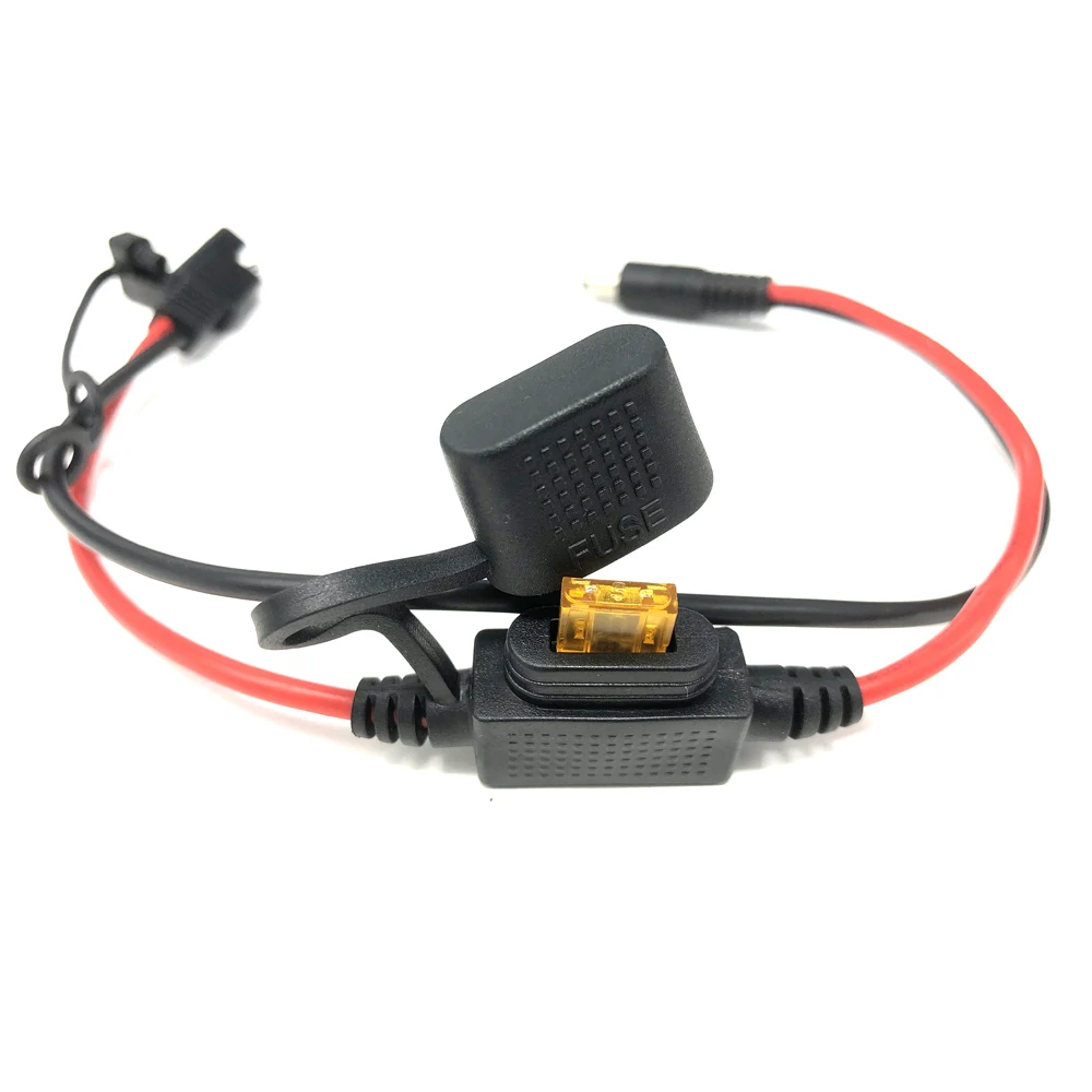 SAE To DC5521 DC 5.5mm X 2.1mm Coax 15AWG Cable Motorcycle Heat Clothing Adapters 14AWG 30CM 5A Fuse | Автомобили и мотоциклы