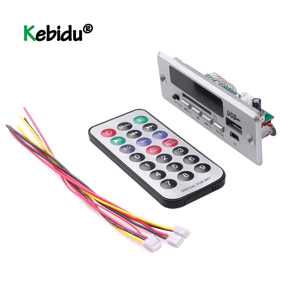 KEBIDU Bluetooth5.0 MP3 декодирующая плата модуль беспроводной Автомобильный USB плеер TF