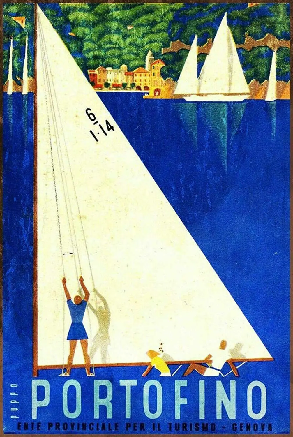 Дорожный рекламный винтажный металлический знак NGFD Портофино в стиле ретро