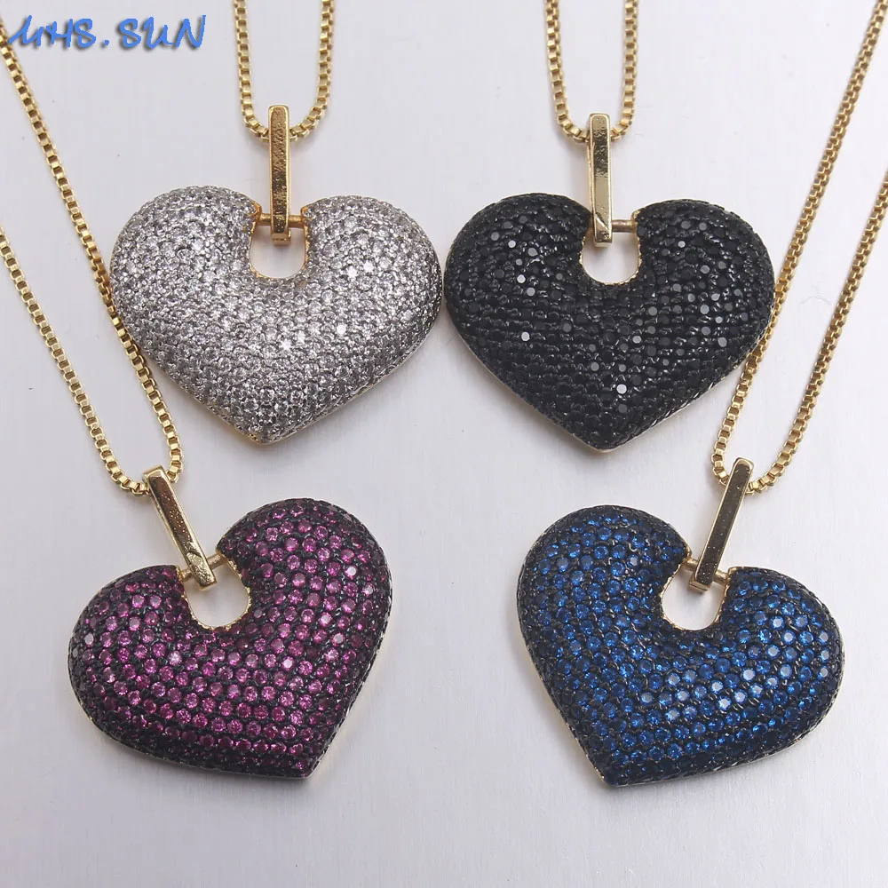 Женское Ожерелье MHS.SUN с подвесками в форме сердца из циркония модное ожерелье