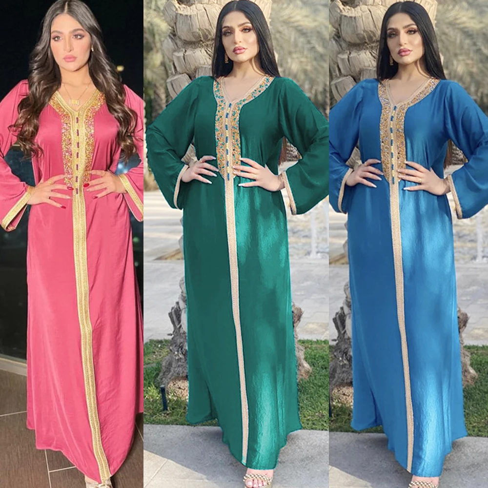 Рамазан Абая Мусульманский женский хиджаб платье Дубай, Турция Кафтан платье в африканском стиле Кафтан Исламская одежда халат кафтан