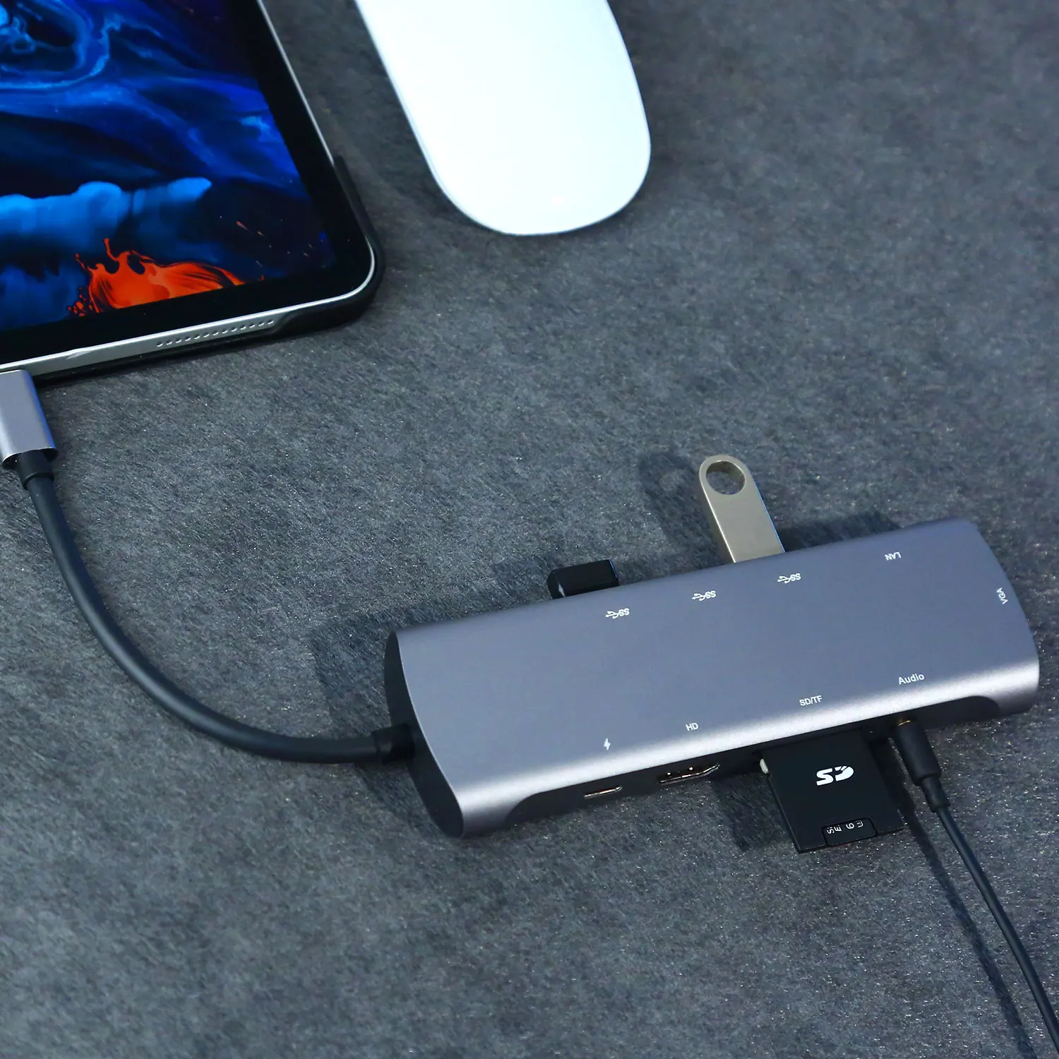 10 в 1 USB Type C док-станция к HDMI кард-ридеру RJ45 PD адаптер для Macbook Samsung 3.0 концентратор
