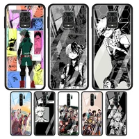 anime my hero academia tempered glass cover for xiaomi redmi note 10 10s 9 9t 9s 8t 8 9a 9c 8a 7 pro max phone case