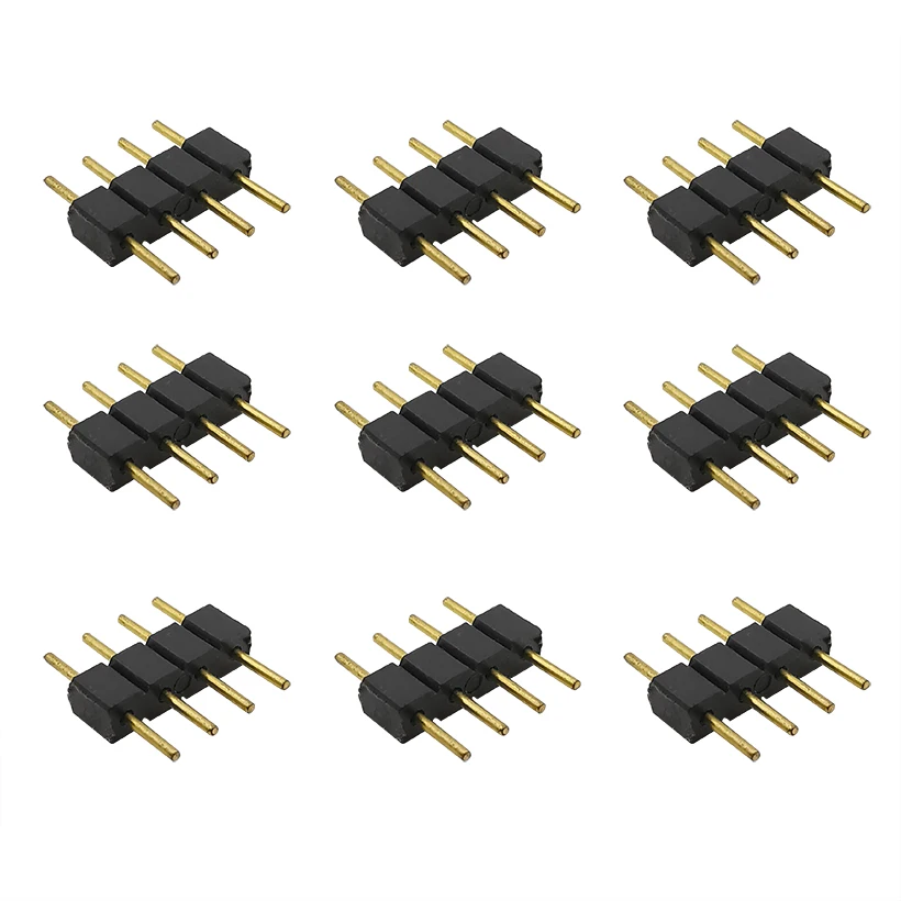 

20Pcs/lot 4Pin RGB Connector 4P Male & Female Plug Socket Pin Needle RGB Connectors Adapter for 3528 5050 RGB LED Strip Lights