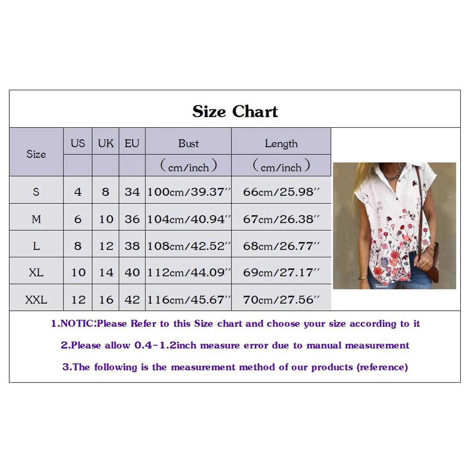 

Floral Print Shirt Women's Casual Sleeveless Single Breasted Button Blouses Turn-down Collar V-neck Loose Shirt Top Office Work