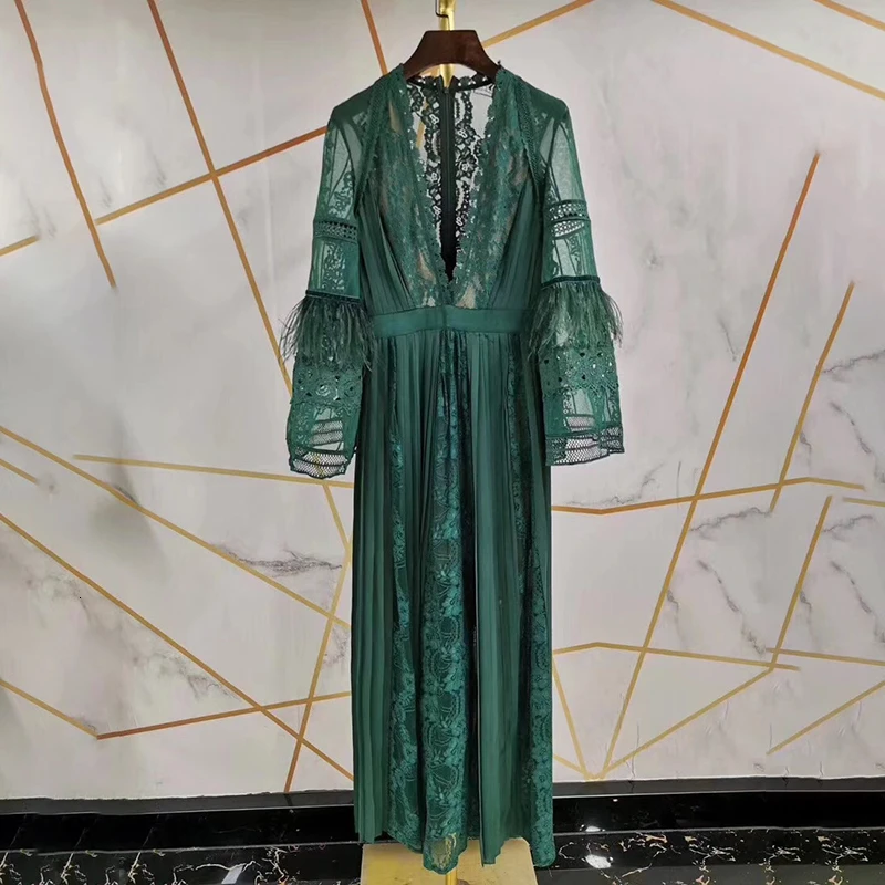 Кружевное платье для женщин с длинным рукавом прозрачное Макси-платье в пол |