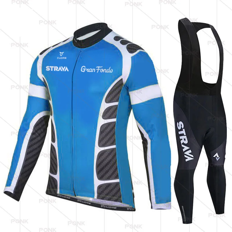 

Трикотажный комплект для велоспорта STRAVA Pro Team с длинными рукавами, весна 2021