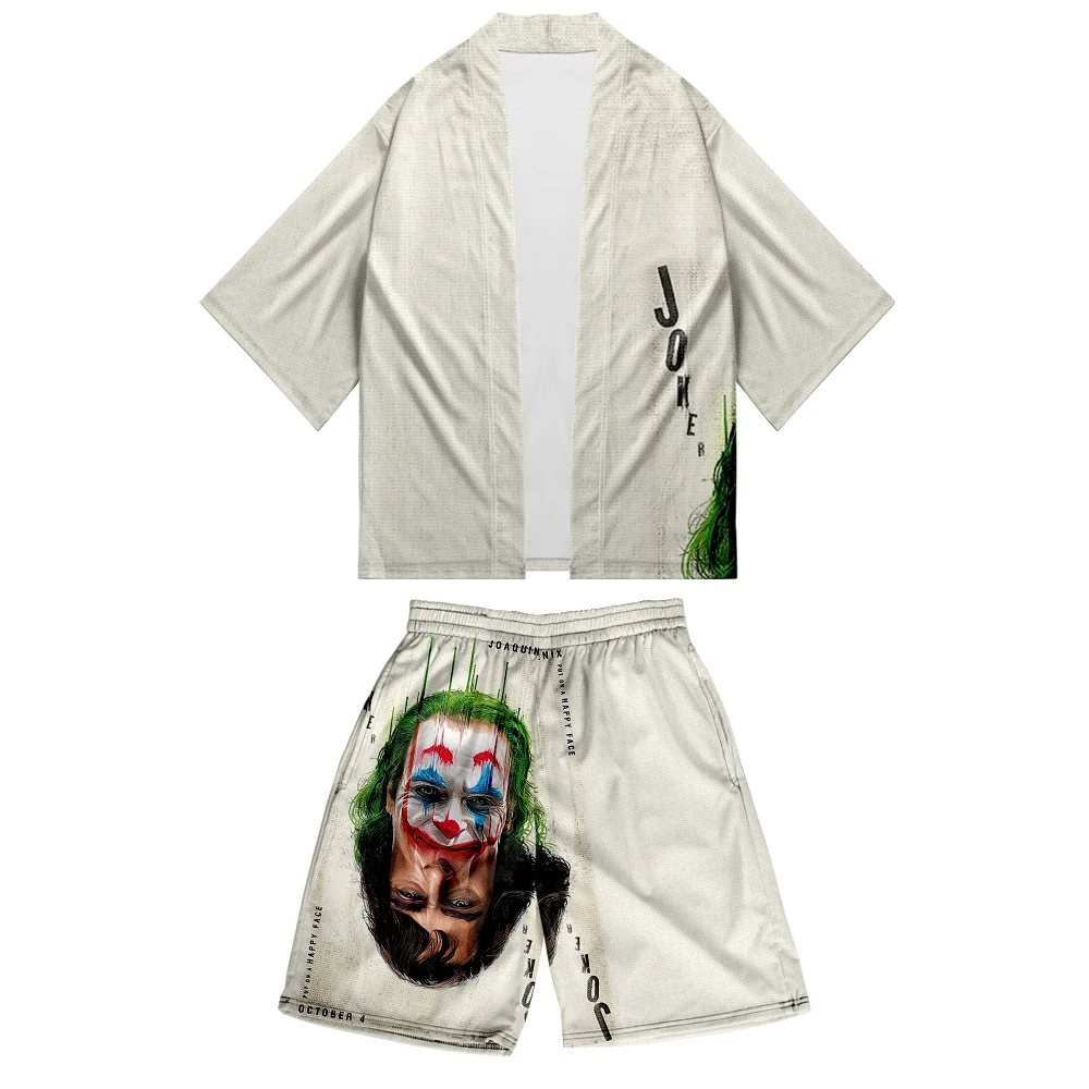 

Joker 2019 new Kimono shorts set cool Japanese style comfy summer men's sets