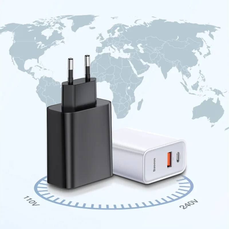 

Baseus Quick Charge 4.0 3.0 USB Charger Type C QC 4.0 3.0 Charger For iPhone 11 Pro 30W PD 3.0 Fast Charger For Samsung s10 plus