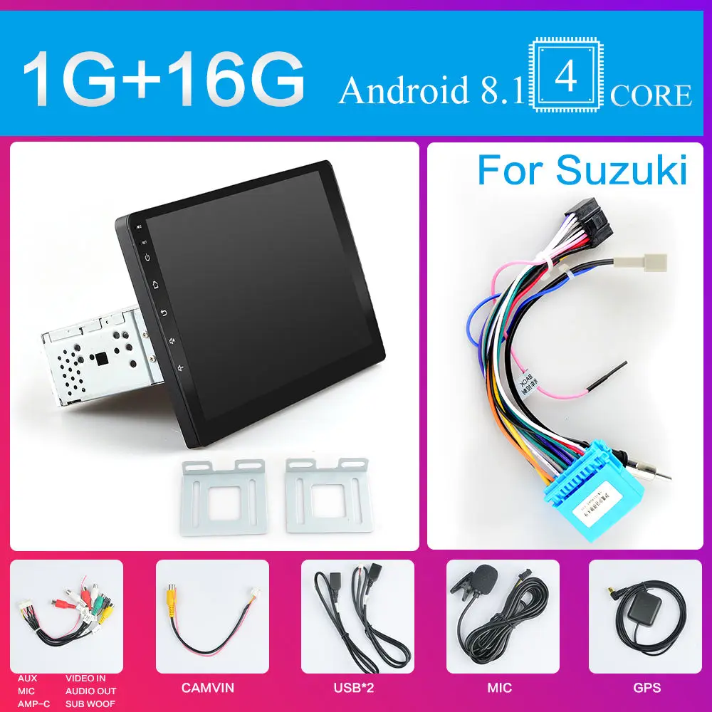 Красный 1 DIN Встроенный Android 8,1 или 9,0 2 din Автомобильный Радио плеер с 2.5D Сенсорный экран RDS DAB BT gps 1" HD Автомобильный аудио 2DIN навигации - Цвет: Красный