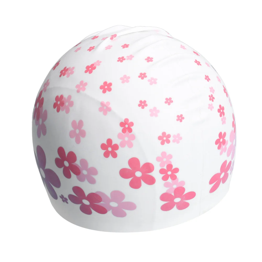

Children's Swimming Cap Cartoon Silicon Waterproof Protect Ear Swim Pool Hat Children Caps(Rose Red Flower Children's Rubber Cap